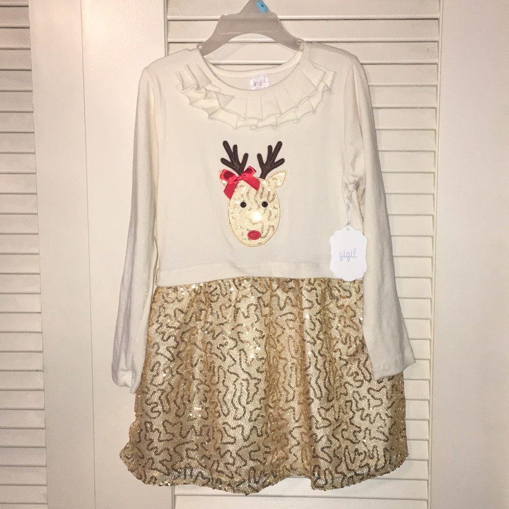NWT Gigil Reindeer Boutique Girls Dress Size 6